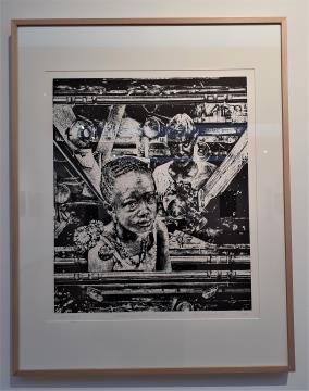 Grafika 4 (V vrtincu), 2017, linorez
